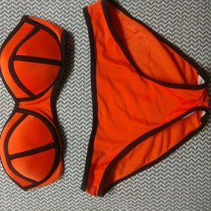 Small triangl inspired bikini neon orange